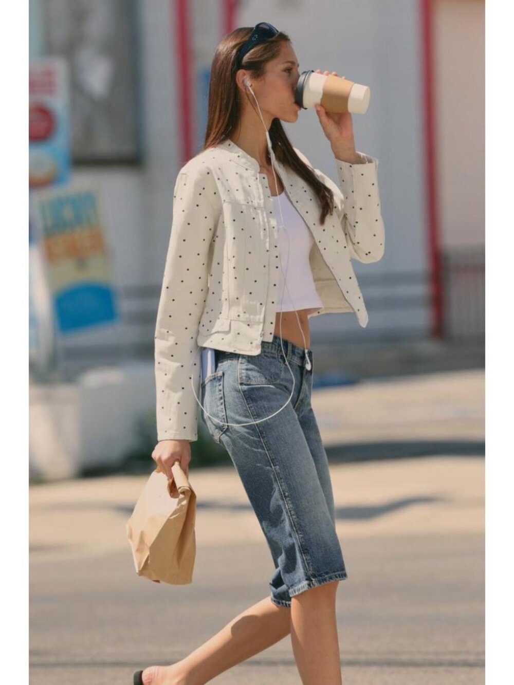 ZARA POLKA DOT FITTED JACKET